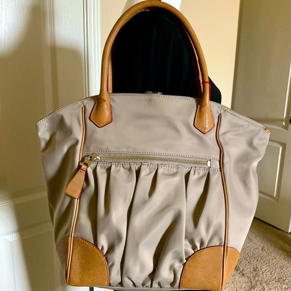 New! MZ Wallace Grey/Tan Mimi Sahara Bedford bag.